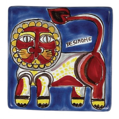 Ceramic wall tile zodiac sign leo de simone pottery Ceramic wall tile zodiac sign leo de simone pottery